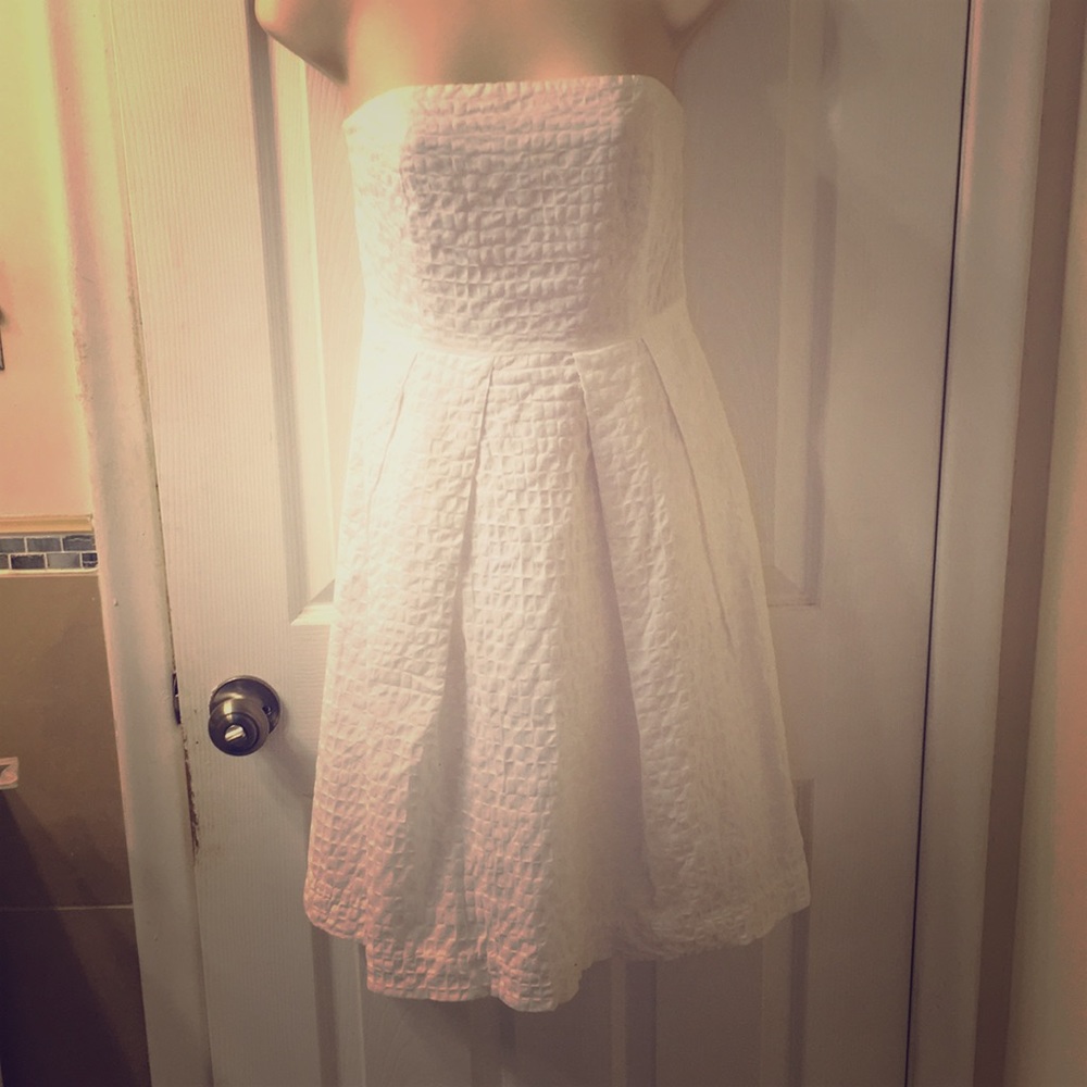 J.Crew sz 4 white seersucker dress strapless